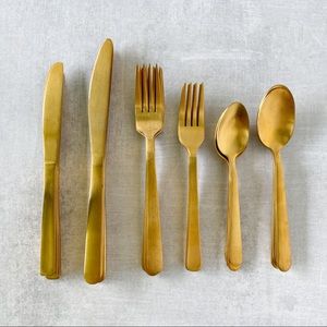Matte Gold Flatware Setting for 6 24 Piece
